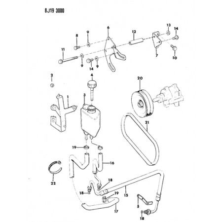 Tuyau de retour (pompe-reservoir), 2.1-L. mot. Diesel, XJ, 